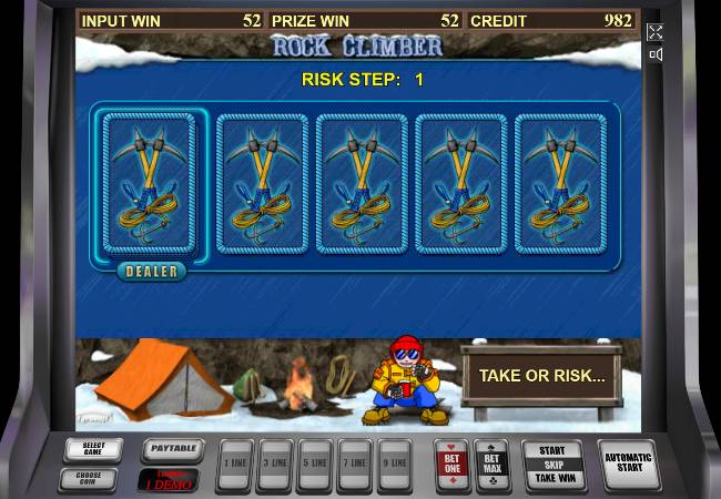 Риск-игра в автомате Rock Climber 
